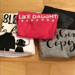 5 custom made T-shirts